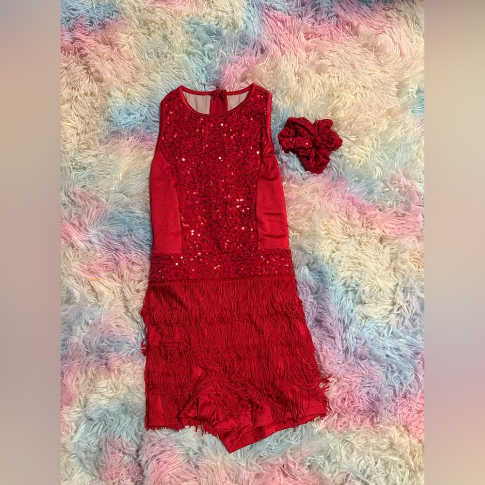 Weissman sequined and fringe biketard size large child